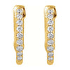 14k Yellow Gold 1/4 CTW Diamond Inside/Outside Hoop Earrings