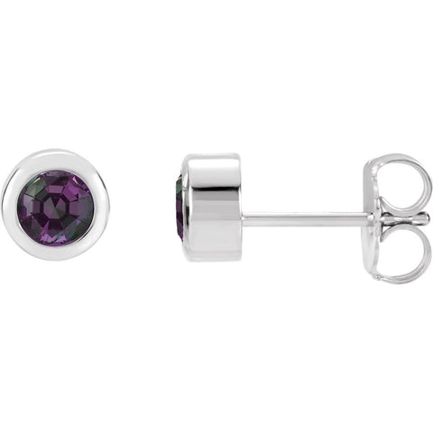 14k White Gold Chatham® Created Alexandrite Earrings