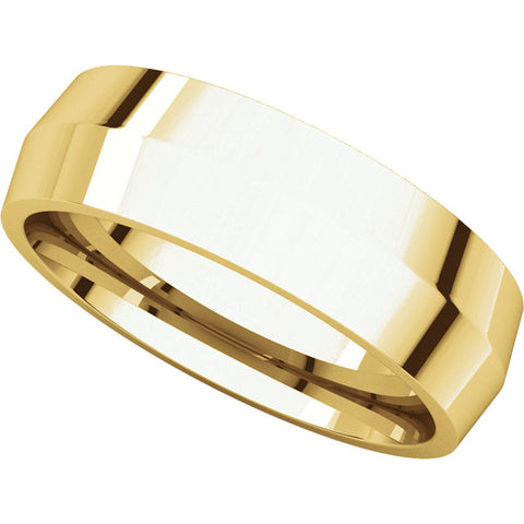 14k Yellow Gold 6mm Knife Edge Comfort Fit Band, Size 9
