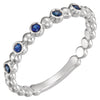 14k White Gold Blue Sapphire Stackable Ring, Size 7