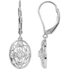 Pair of 1/10 CTTW Diamond Lever Back Earrings in Sterling Silver