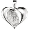 14K White Gold 18.2X17.3mm Medium Heart Print Pendant