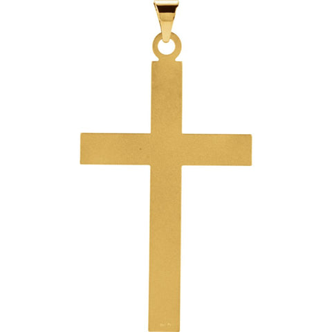14k Yellow Gold 39x25mm Cross Pendant