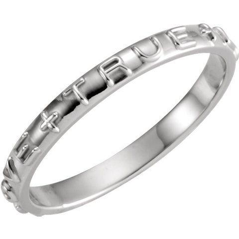 Sterling Silver TRUE LOVE CHASTITY RING W/BOX, Size 6