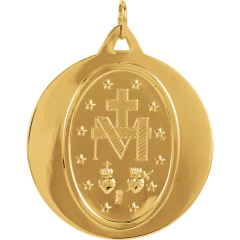 14k Yellow Gold 29mm Miraculous Medal