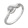14k White Gold 0.04 ctw. Diamond Ring, Size 7