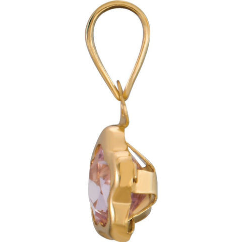 14k Yellow Gold June CZ Birthstone Pendant