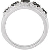 14k White Gold Black Rhodium Plated 3/4 CTW Black & White Diamond Ring, Size 7