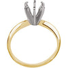 14K Yellow & White 9.1-9.7mm Round Pre-Notched 6-Prong Solitaire Ring Mounting, Size 6