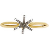 14K Yellow & White 3.5-3.9mm Round Pre-Notched 6-Prong Solitaire Ring Mounting, Size 6