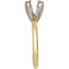 14K Yellow & White 9.1-9.7mm Round Pre-Notched 6-Prong Solitaire Ring Mounting, Size 6