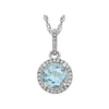 14K White Gold Sky Blue Topaz & 1/10 CTW Diamond 18-Inch Necklace