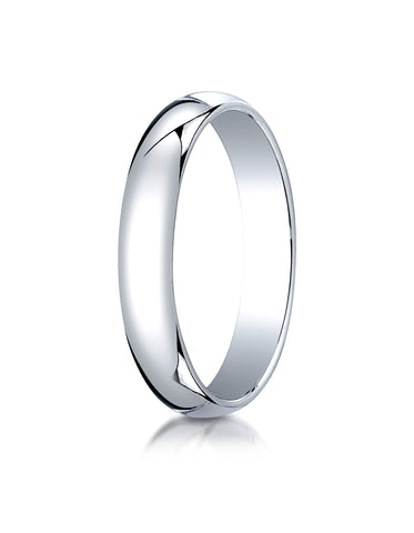 Benchmark Platinum 4mm Slightly Domed Traditional Oval Wedding Band Ring (Sizes 4 - 15 )