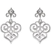 14k White Gold Decorative Dangle Earrings