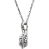 14k White Gold 3/4 CTW Halo-Style Diamond 18" Necklace