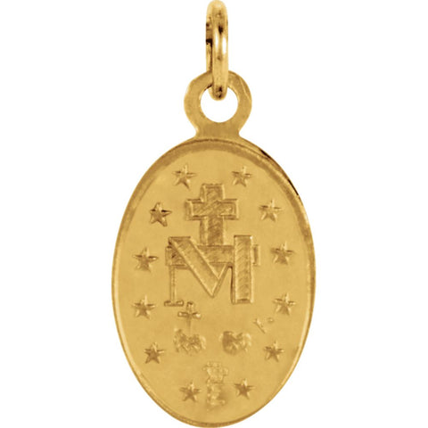14k Yellow Gold 12x8mm Oval Miraculous Medal