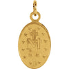14k Yellow Gold 12x8mm Oval Miraculous Medal