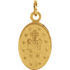 14k Yellow Gold 12x8mm Oval Miraculous Medal