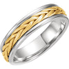 14K Two-Tone Gold 5mm Hand-Woven Band Size 5