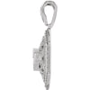 14k White Gold 1.9mm Round Filigree Pendant Mounting
