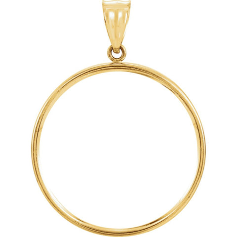 14k Yellow Gold Tab Back Frame Pendant for Mexican 1/2 Ounce Coin