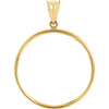 Tab Back Frame Pendant For Mexican 1/2 Ounce Coin in 14K Yellow Gold