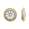 14k White Gold 14k Yellow Gold Plated 1/8 ctw. Diamond Rope Earring Jackets
