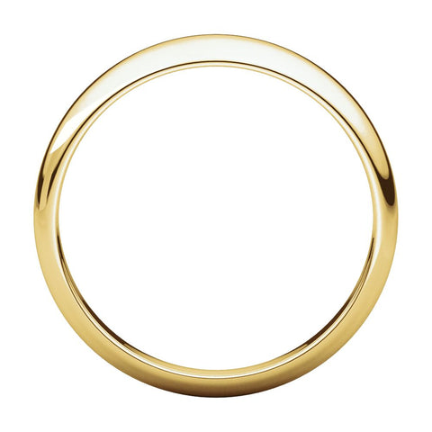 14k Yellow Gold 5mm Half Round Tapered Band, Size 7