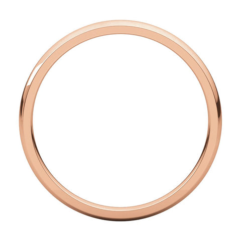 14k Rose Gold 2mm Light Comfort Fit Band, Size 7