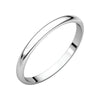 02.00 mm Half Round Light Wedding Band Ring in 14k White Gold (Size 4.5 )