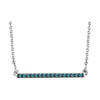 14k White Gold Rhodium Plated 1/6 ctw. Blue Diamond Bar 18-inch Necklace
