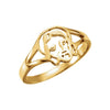 10k Yellow Gold Face of Jesus Ring, Size 5