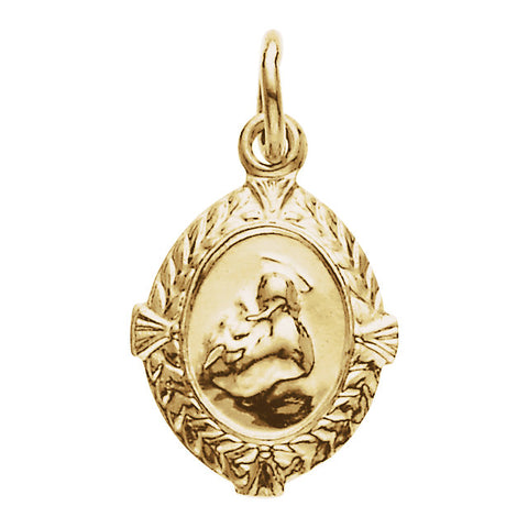 14k Yellow Gold 12x9mm St. Anthony Medal