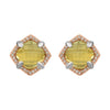 Sterling Silver Rose Gold Plated Citrine & 1/6 CTW Diamond Earrings