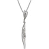 14k White Gold .05 CTW Diamond 18" Necklace with Leaf Design