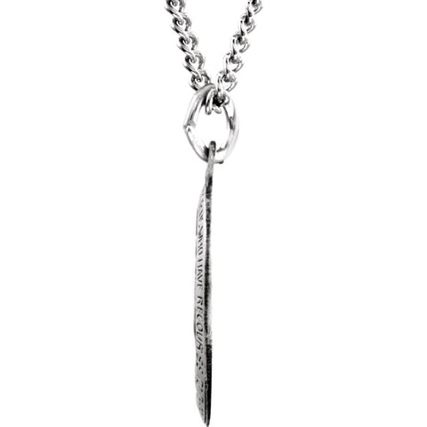Sterling Silver 14.75x11mm Oval Miraculous Medal 18" Necklace