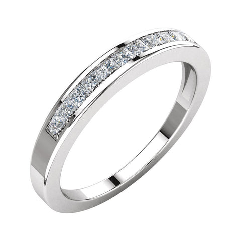 14k White Gold 1/3 CTW Diamond Anniversary Band Size 7.5