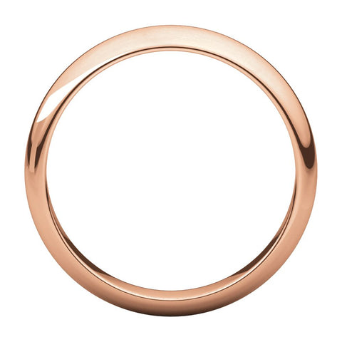14k Rose Gold 4mm Half Round Band , Size 8.5