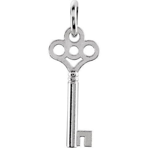 14k White Gold Key Charm with Jump Ring