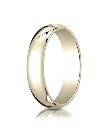 Benchmark 10K Yellow Gold 5mm Slightly Domed Traditional Oval Wedding Band Ring (Sizes 4 - 15 )