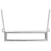 14k White Gold Rectangle 16-18-inch Necklace