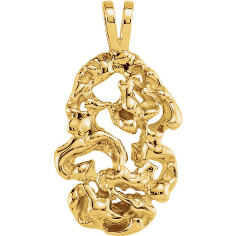 14k Yellow Gold Nugget Pendant