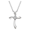 Sterling Silver 0.03 ctw. Diamond Cross 18-inch Necklace