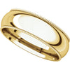 14k Yellow Gold 6mm Milgrain Comfort Fit Band, Size 11.5