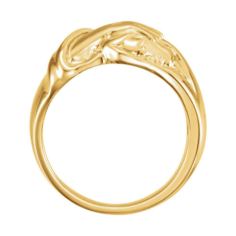 14k White Gold Hand of Christ Ring, Size 7