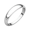 04.00 mm Half Round Tapered Band in 14K White Gold ( Size 10 )