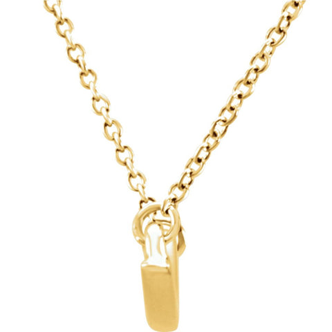14k Yellow Gold Curvilinear Bar 17.5" Necklace