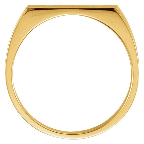 10k Yellow Gold 15x6mm Men's Signet Ring, Size 11