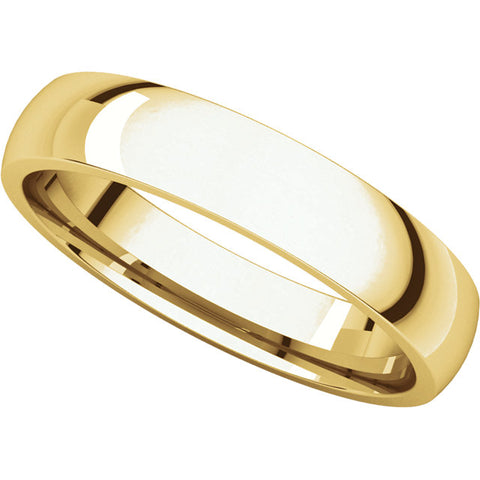 10k Yellow Gold 4mm Light Comfort Fit Band, Size 8.5