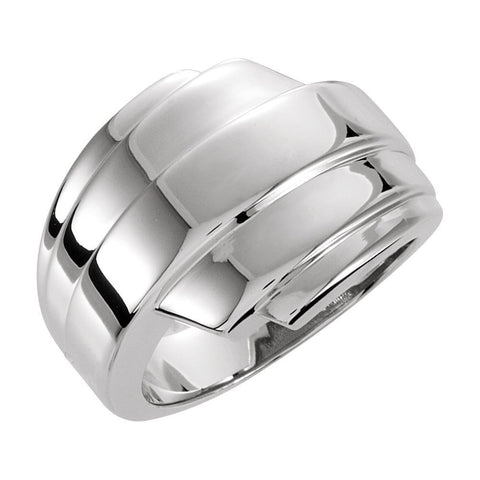 14k White Gold Freeform Ring, Size 6